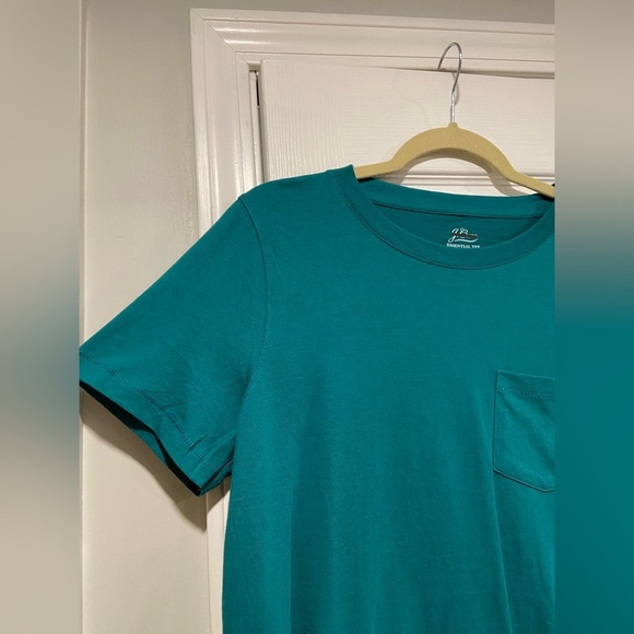 NWOT J. Crew Essentials Size S Teal Blue Cotton Crew Neck Tee Shirt - Picture 3 of 11